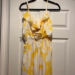 LOFT yellow and white maxi